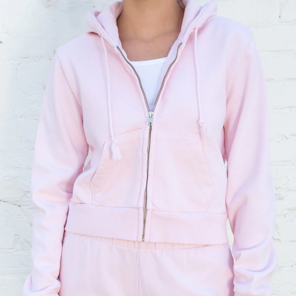 Brandy Melville Crystal Hoodie Light Pink